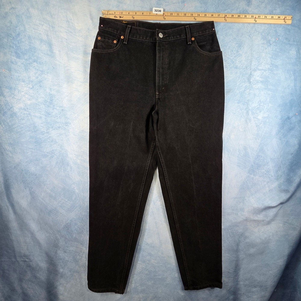 Vintage Levis 550 Relaxed‎ Fit Tapered Leg Black Jeans Made USA Mens 16 L 32x31